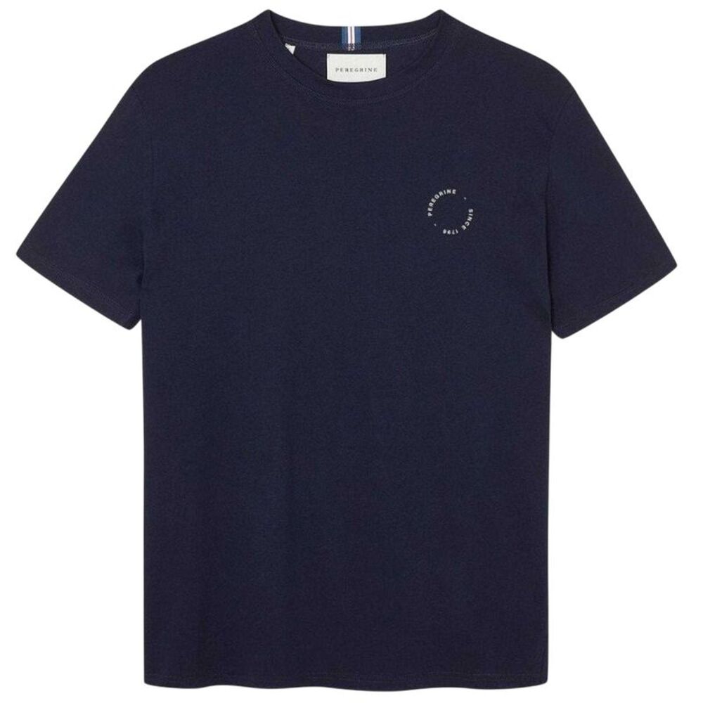 Peregrine Mens Back Print Cotton T-Shirt / Navy